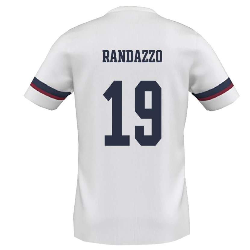 Danxen Mulher Camisola Alessandro Randazzo #19 Branco Vermelho Alternativa 2025/26 Camisa Brasil