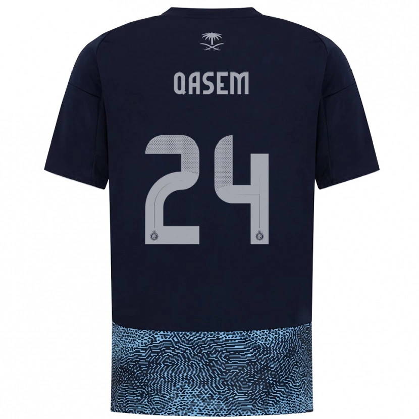 Danxen Mulher Camisola Mohammed Qasem #24 Marinho Azul Celeste Alternativa 2025/26 Camisa Brasil