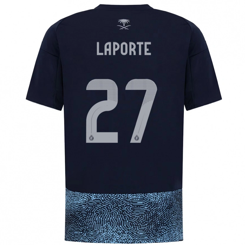 Danxen Mulher Camisola Aymeric Laporte #27 Marinho Azul Celeste Alternativa 2025/26 Camisa Brasil
