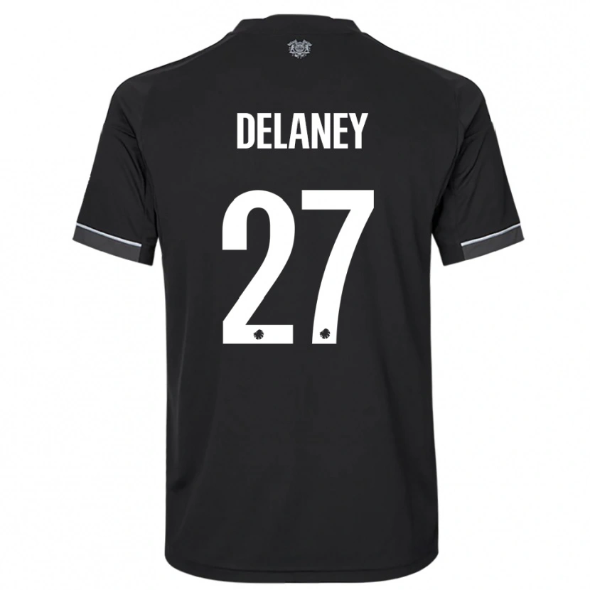 Danxen Mulher Camisola Thomas Delaney #27 Preto Branco Alternativa 2025/26 Camisa Brasil