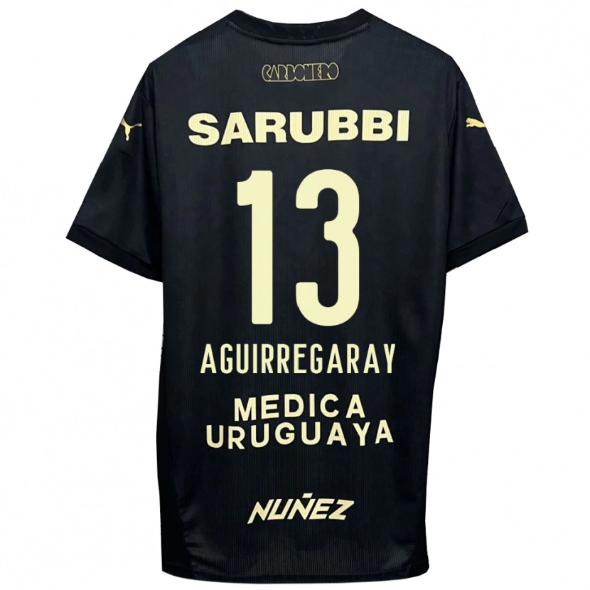 Danxen Mulher Camisola Matías Aguirregaray #13 Preto Dourado Alternativa 2025/26 Camisa Brasil