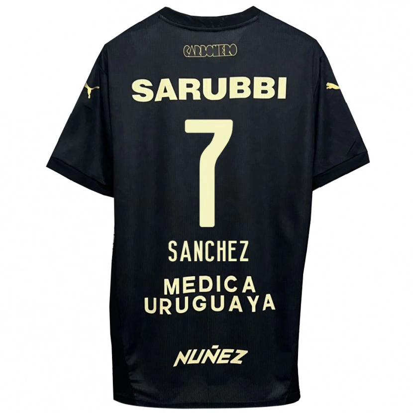 Danxen Mulher Camisola Carlos Sánchez #7 Preto Dourado Alternativa 2025/26 Camisa Brasil