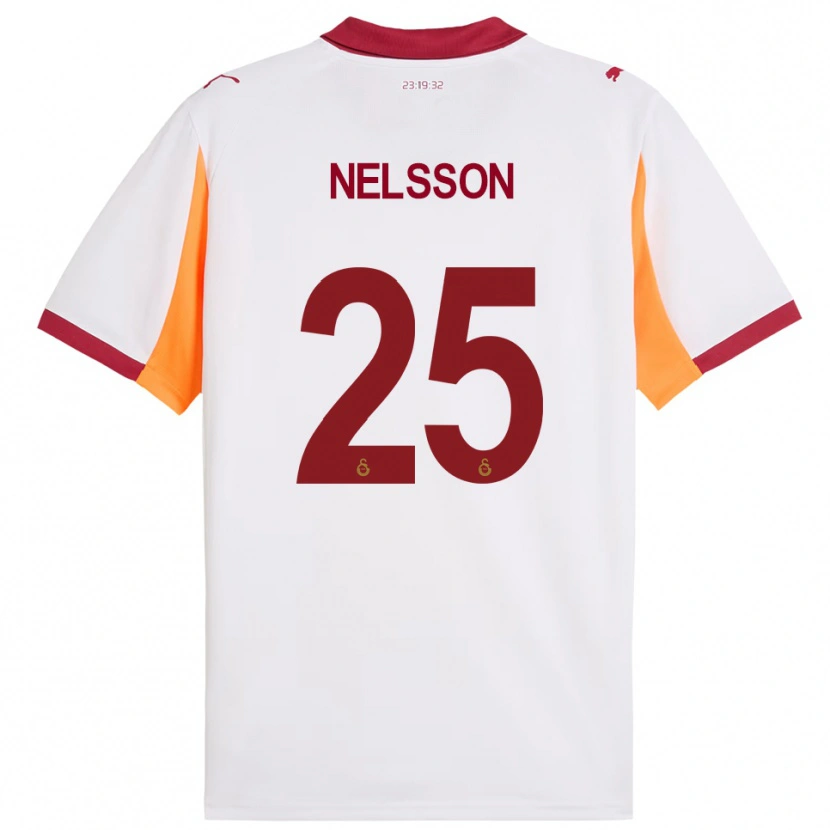Danxen Mulher Camisola Victor Nelsson #25 Branco Vermelho Alternativa 2025/26 Camisa Brasil