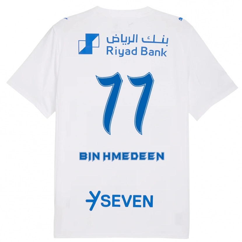 Danxen Mulher Camisola Raghad Bin Hmedeen #77 Branco Azul Alternativa 2025/26 Camisa Brasil