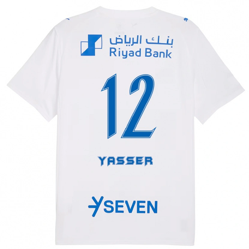 Danxen Mulher Camisola Yasser Al-Shahrani #12 Branco Azul Alternativa 2025/26 Camisa Brasil