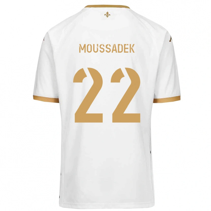 Danxen Mulher Camisola Djamal Moussadek #22 Branco Dourado Alternativa 2025/26 Camisa Brasil