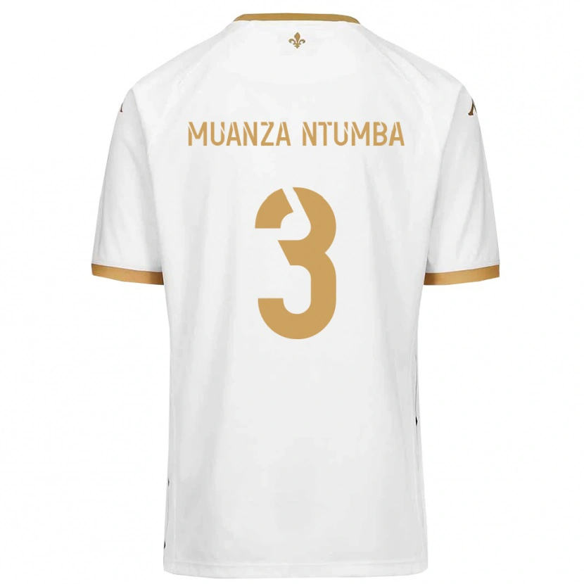 Danxen Mulher Camisola Olivier Muanza Ntumba #3 Branco Dourado Alternativa 2025/26 Camisa Brasil