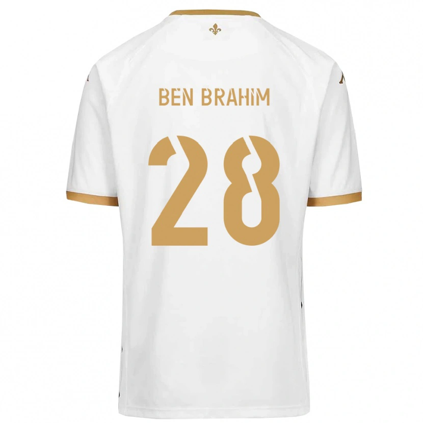 Danxen Mulher Camisola Samir Ben Brahim #28 Branco Dourado Alternativa 2025/26 Camisa Brasil