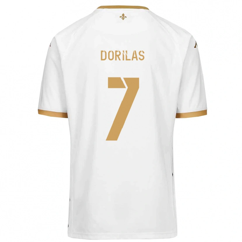 Danxen Mulher Camisola Johan Dorilas #7 Branco Dourado Alternativa 2025/26 Camisa Brasil