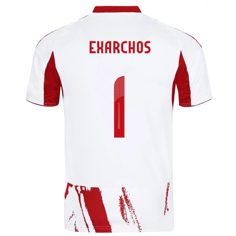 Danxen Mulher Camisola Alexandros Exarchos #1 Branco Vermelho Alternativa 2025/26 Camisa Brasil