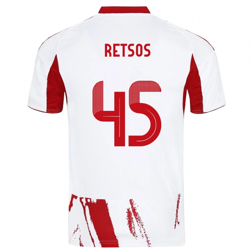 Danxen Mulher Camisola Panagiotis Retsos #45 Branco Vermelho Alternativa 2025/26 Camisa Brasil