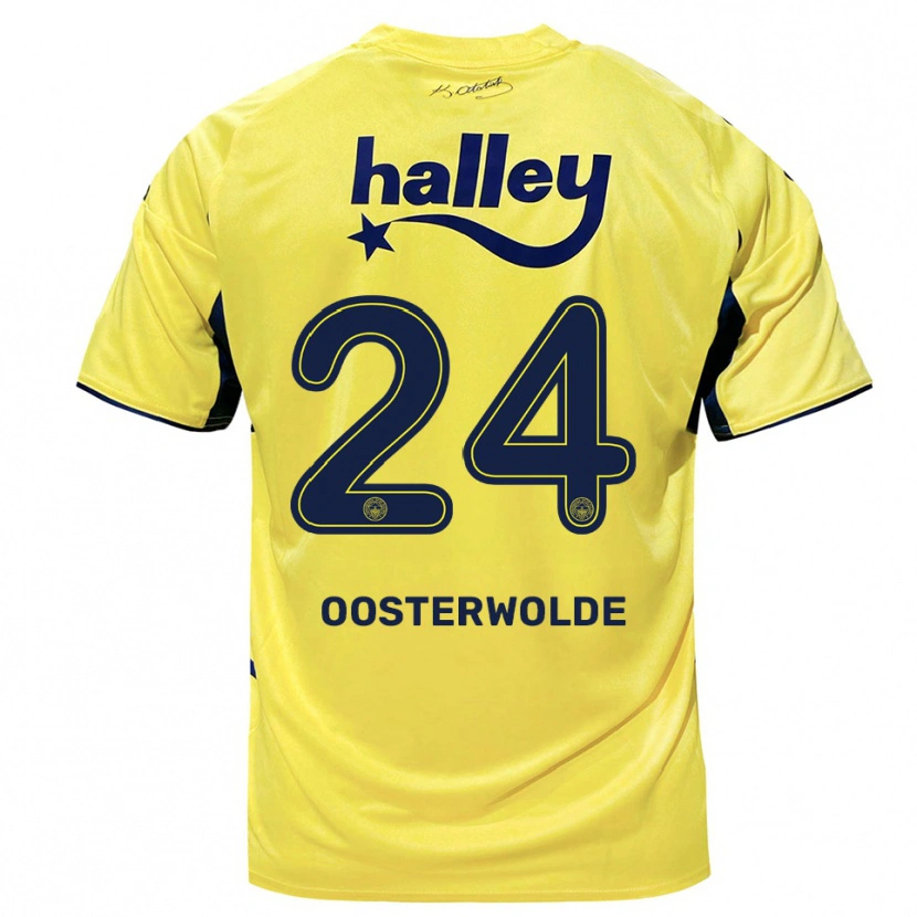 Danxen Mulher Camisola Jayden Oosterwolde #24 Amarelo Marinho Alternativa 2025/26 Camisa Brasil