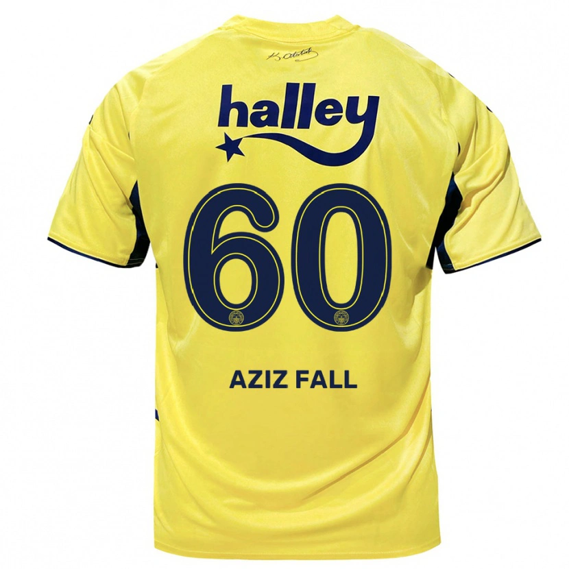 Danxen Mulher Camisola Abdou Aziz Fall #60 Amarelo Marinho Alternativa 2025/26 Camisa Brasil