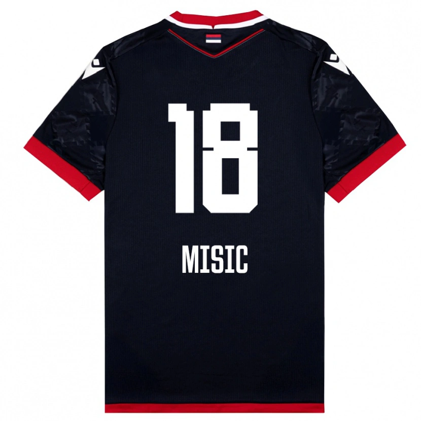 Danxen Mulher Camisola Ognjen Misic #18 Preto Vermelho Alternativa 2025/26 Camisa Brasil
