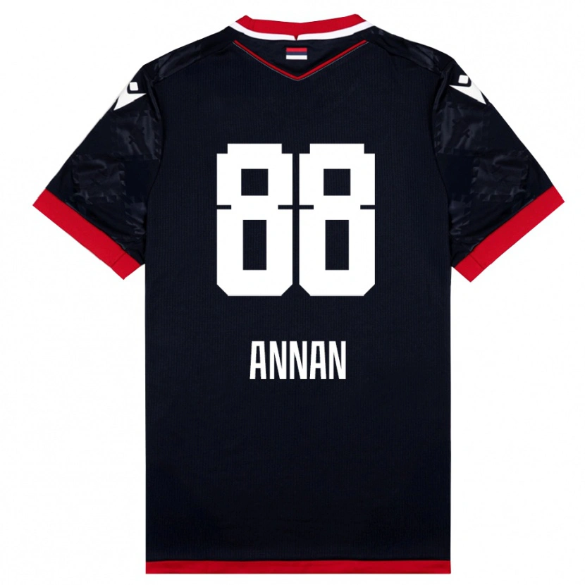 Danxen Mulher Camisola Ebenezer Annan #88 Preto Vermelho Alternativa 2025/26 Camisa Brasil