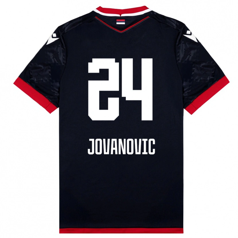 Danxen Mulher Camisola Luka Jovanovic #24 Preto Vermelho Alternativa 2025/26 Camisa Brasil