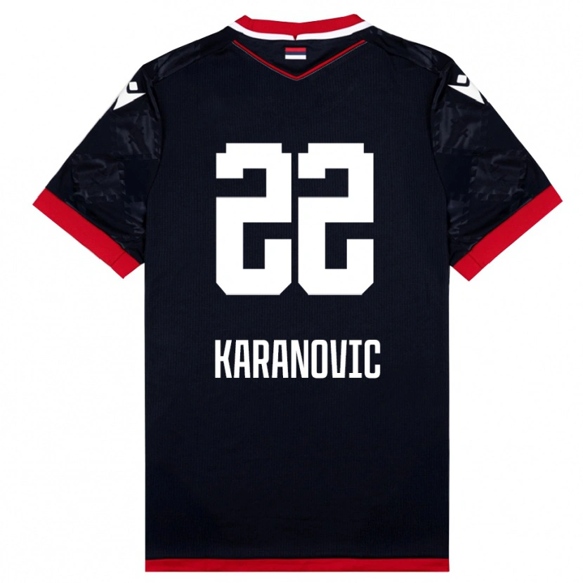 Danxen Mulher Camisola Danilo Karanovic #22 Preto Vermelho Alternativa 2025/26 Camisa Brasil
