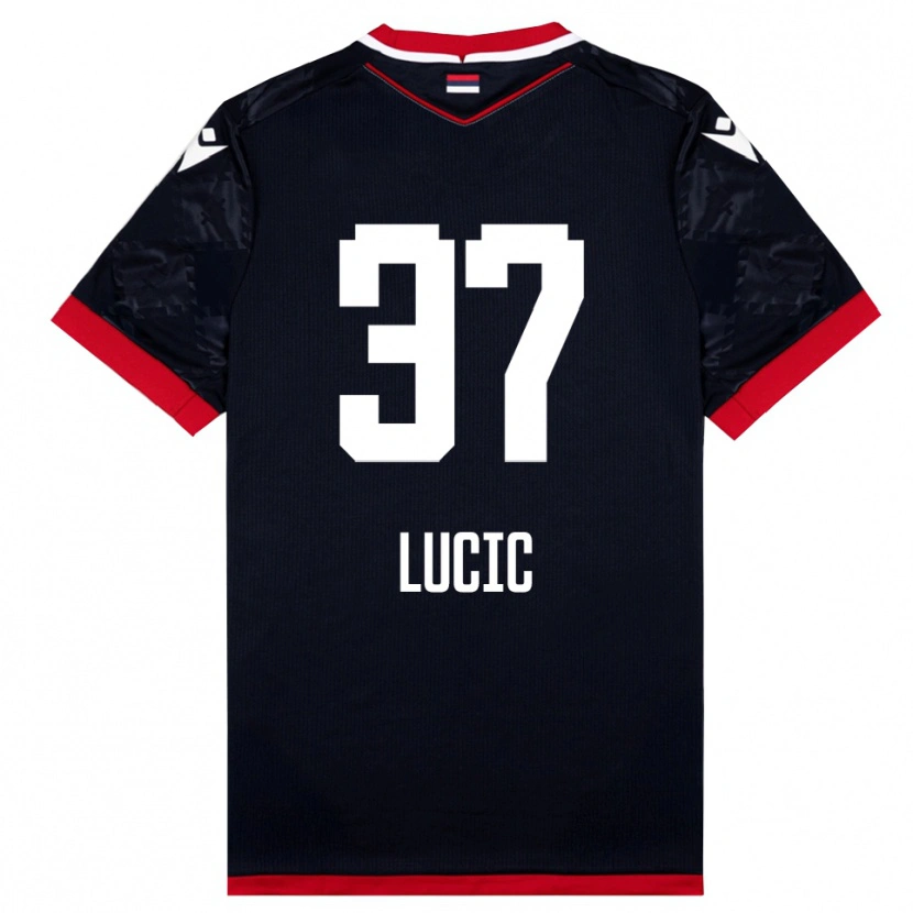 Danxen Mulher Camisola Vladimir Lucic #37 Preto Vermelho Alternativa 2025/26 Camisa Brasil