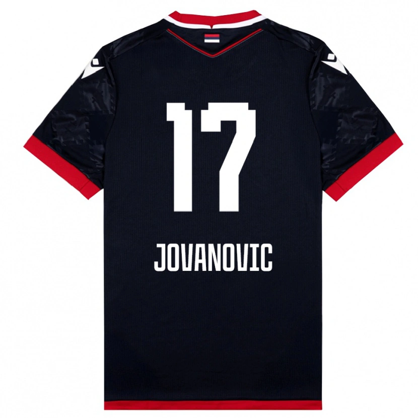 Danxen Mulher Camisola Dusan Jovanovic #17 Preto Vermelho Alternativa 2025/26 Camisa Brasil