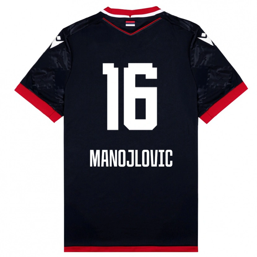 Danxen Mulher Camisola Petar Manojlovic #16 Preto Vermelho Alternativa 2025/26 Camisa Brasil