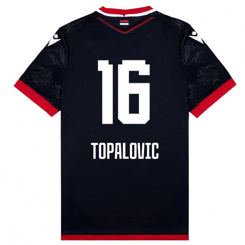 Danxen Mulher Camisola Todor Topalovic #16 Preto Vermelho Alternativa 2025/26 Camisa Brasil