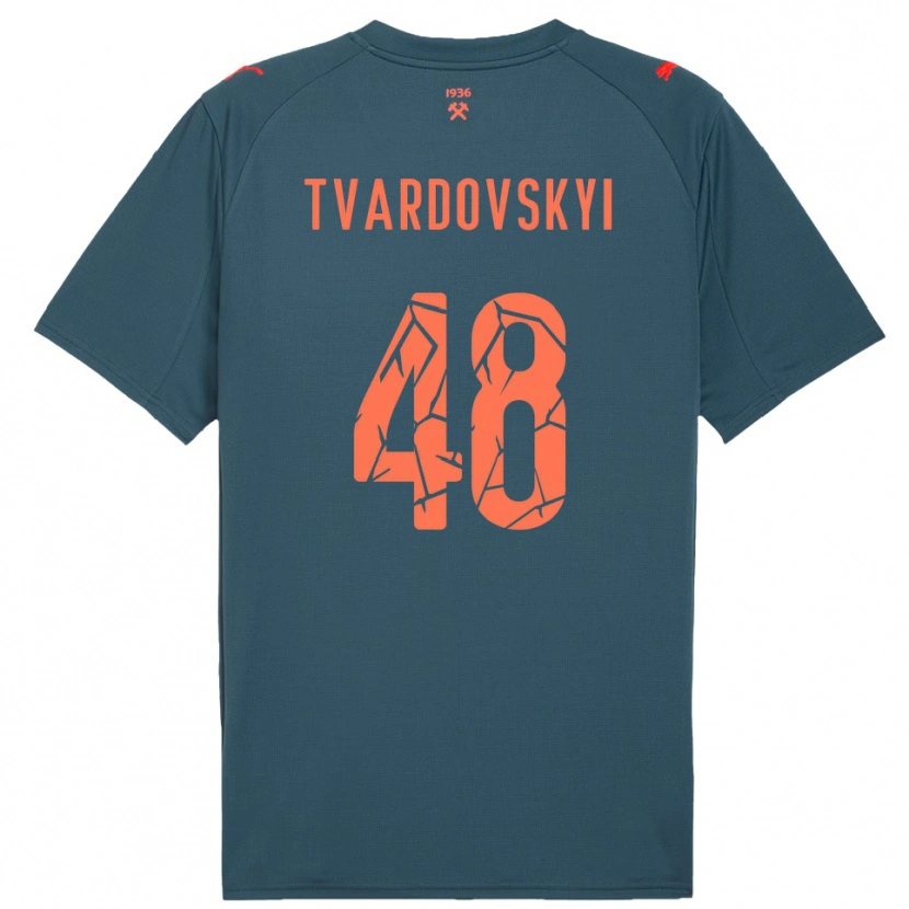 Danxen Mulher Camisola Denys Tvardovskyi #48 Marinho Vermelho Alternativa 2025/26 Camisa Brasil