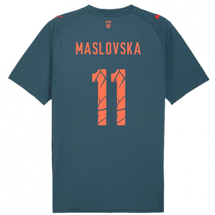 Danxen Mulher Camisola Yelyzaveta Maslovska #11 Marinho Vermelho Alternativa 2025/26 Camisa Brasil