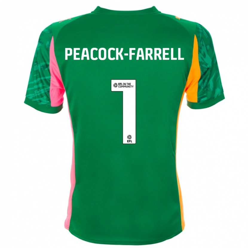 Danxen Criança Bailey Peacock-Farrell #1 Laranja Verde Camisola Guarda-Redes 2025/26 Camisa Brasil