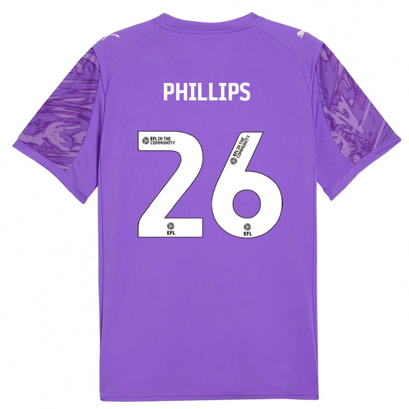 Danxen Criança Noah Phillips #26 Roxo Escuro Camisola Guarda-Redes 2025/26 Camisa Brasil