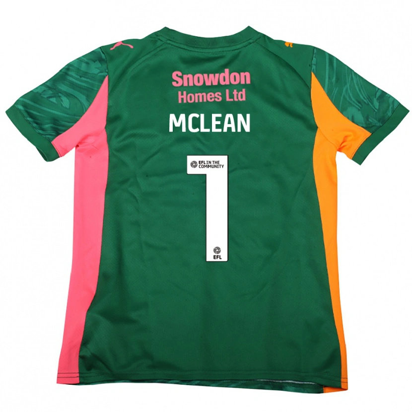 Danxen Criança Katie Mclean #1 Rosa Verde Escuro Camisola Guarda-Redes 2025/26 Camisa Brasil