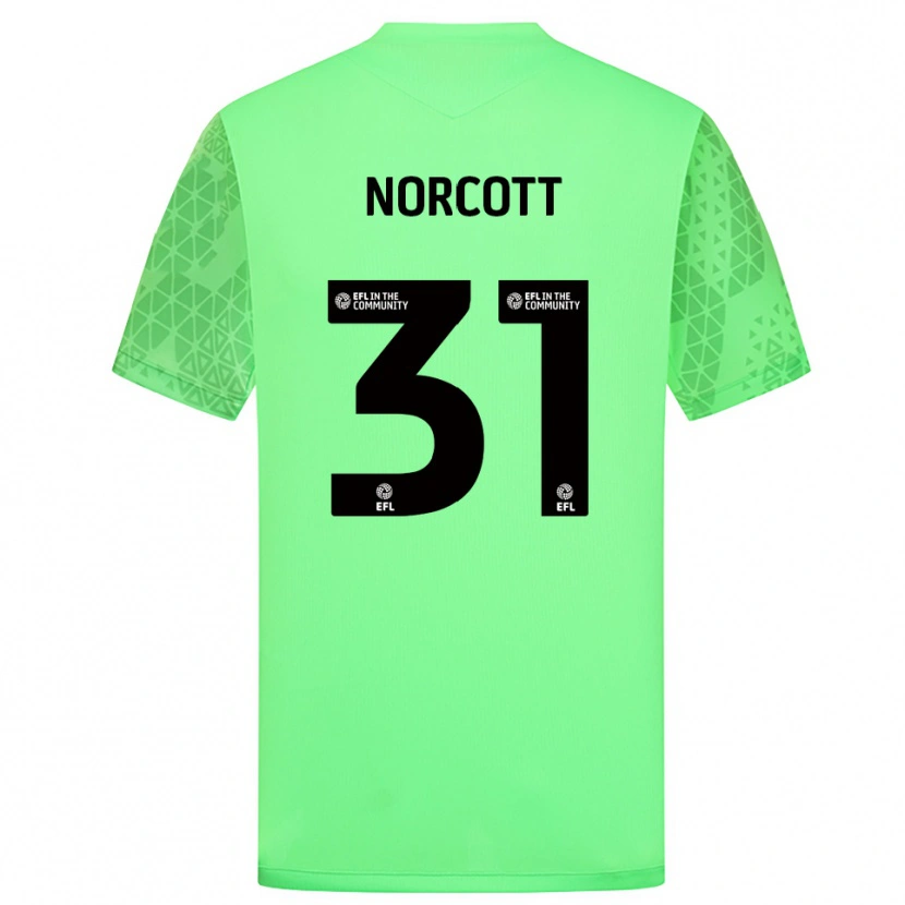 Danxen Criança Tom Norcott #31 Verde Claro Camisola Guarda-Redes 2025/26 Camisa Brasil