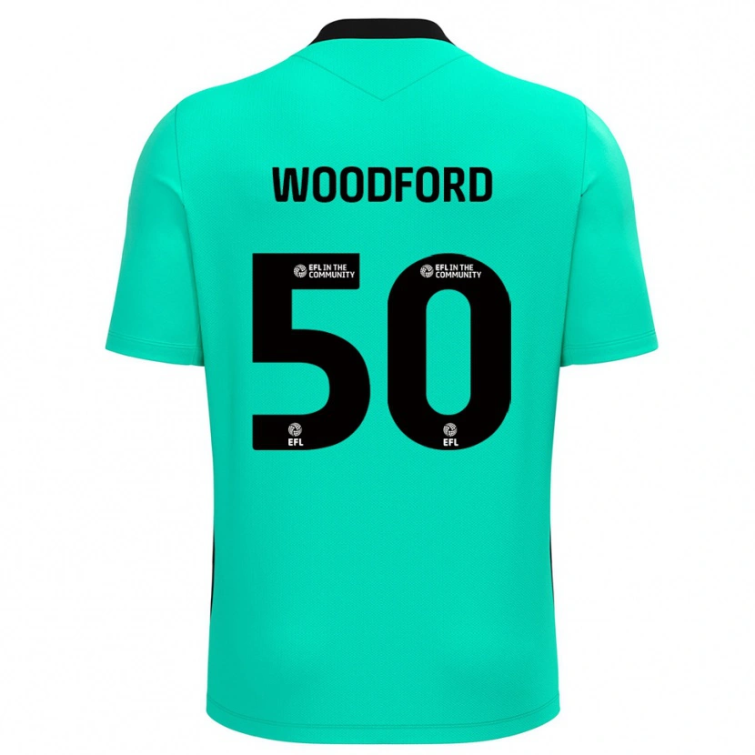 Danxen Criança Max Woodford #50 Turquesa Camisola Guarda-Redes 2025/26 Camisa Brasil