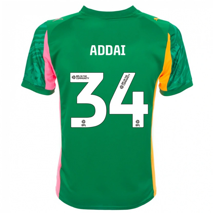Danxen Criança Corey Addai #34 Branco Verde Rosa Camisola Guarda-Redes 2025/26 Camisa Brasil