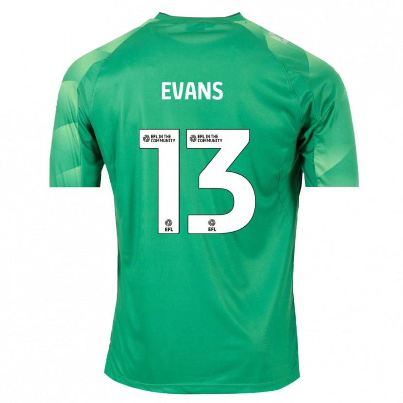 Danxen Criança Owen Evans #13 Verde Branco Camisola Guarda-Redes 2025/26 Camisa Brasil