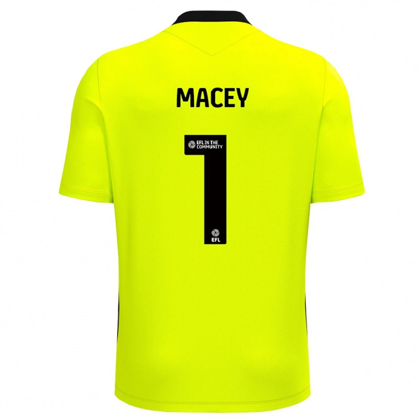 Danxen Criança Matt Macey #1 Preto Amarelo Camisola Guarda-Redes 2025/26 Camisa Brasil