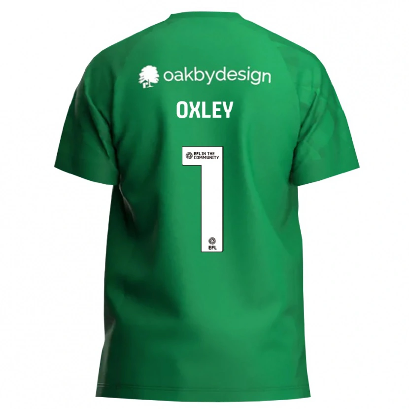 Danxen Criança Mark Oxley #1 Verde Branco Camisola Guarda-Redes 2025/26 Camisa Brasil