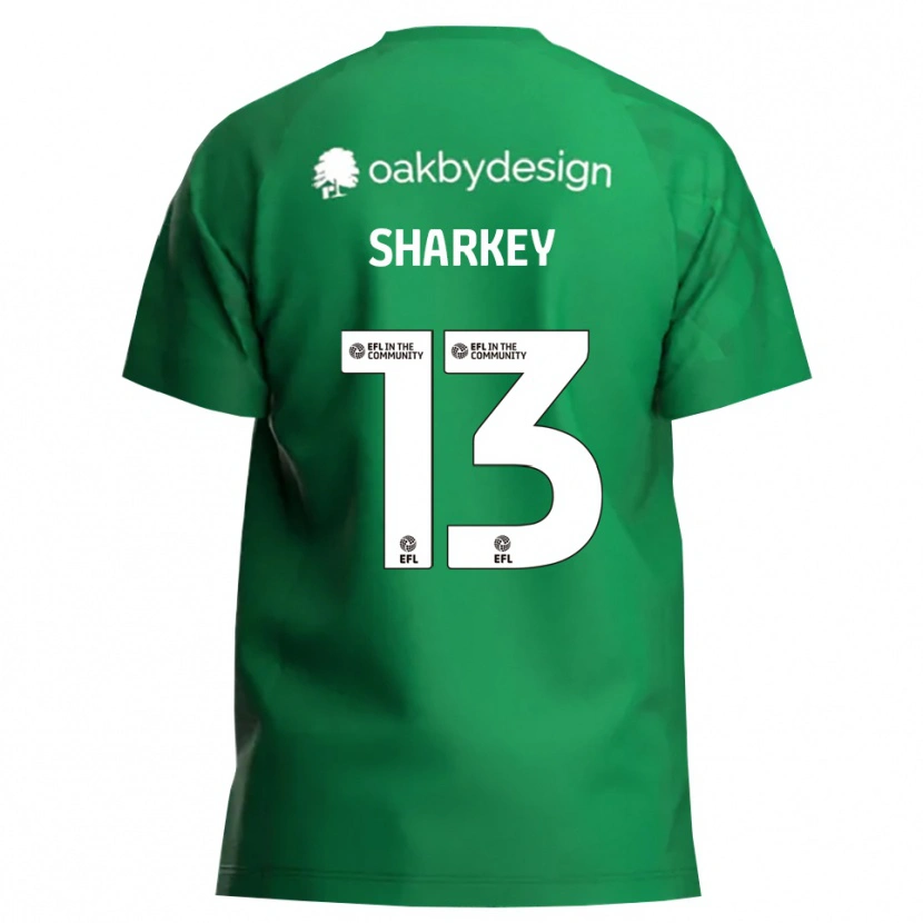 Danxen Criança Toby Sharkey #13 Verde Branco Camisola Guarda-Redes 2025/26 Camisa Brasil