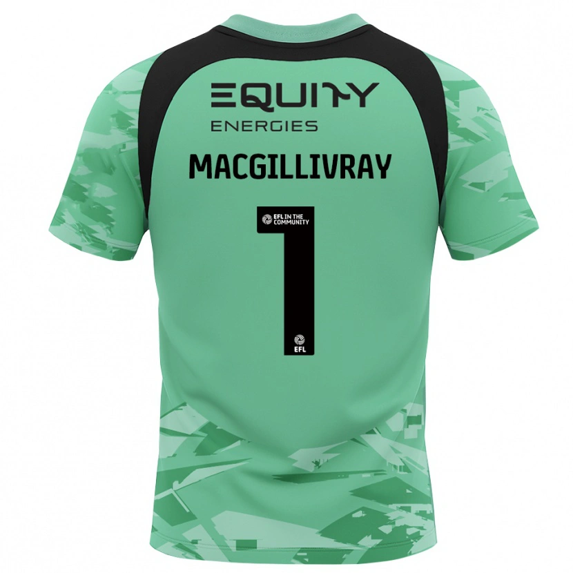Danxen Criança Craig MacGillivray #1 Preto Verde Claro Camisola Guarda-Redes 2025/26 Camisa Brasil