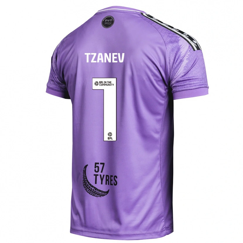 Danxen Criança Nik Tzanev #1 Roxo Claro Camisola Guarda-Redes 2025/26 Camisa Brasil