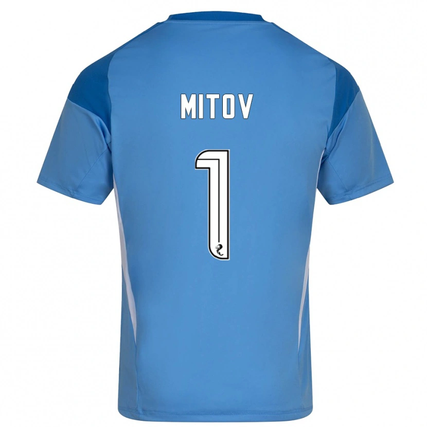 Danxen Criança Dimitar Mitov #1 Branco Azul Camisola Guarda-Redes 2025/26 Camisa Brasil