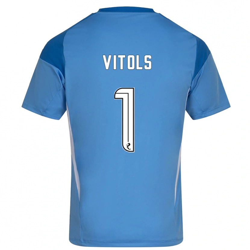Danxen Criança Rodrigo Vitols #1 Branco Azul Camisola Guarda-Redes 2025/26 Camisa Brasil