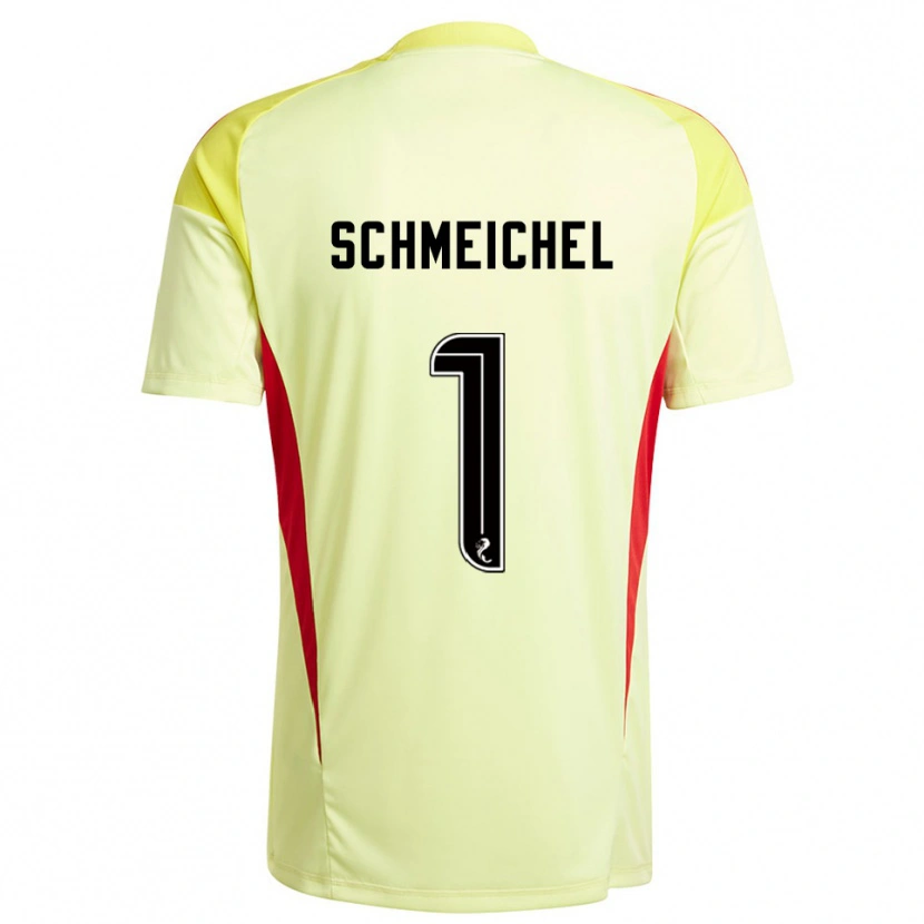 Danxen Criança Kasper Schmeichel #1 Vermelho Amarelo Camisola Guarda-Redes 2025/26 Camisa Brasil