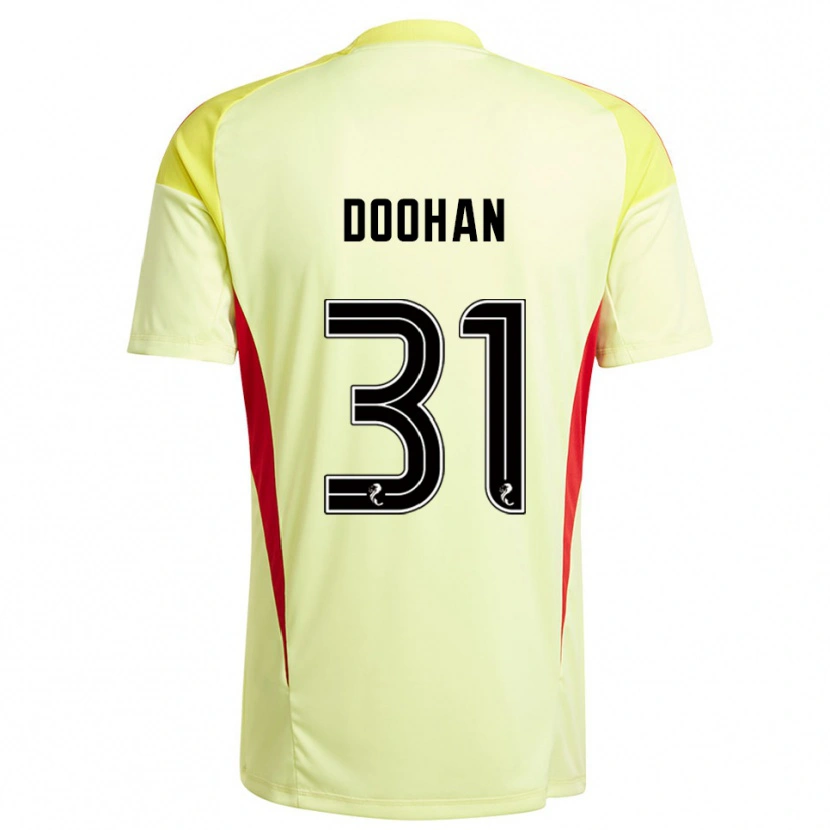 Danxen Criança Ross Doohan #31 Vermelho Amarelo Camisola Guarda-Redes 2025/26 Camisa Brasil