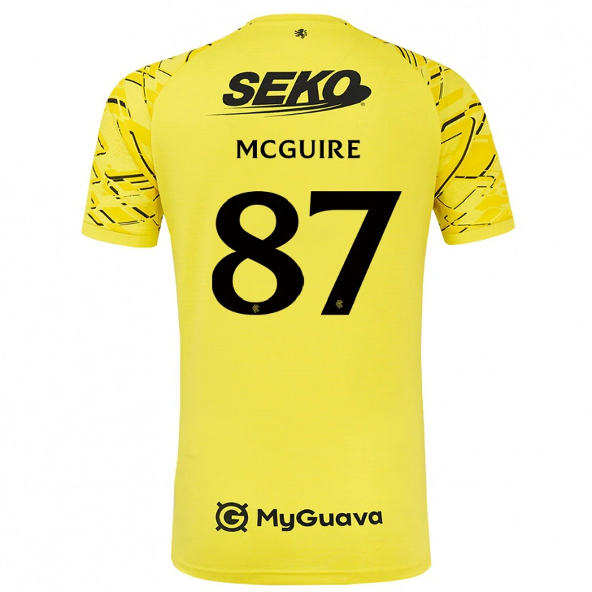 Danxen Criança Rydnn McGuire #87 Preto Amarelo Camisola Guarda-Redes 2025/26 Camisa Brasil
