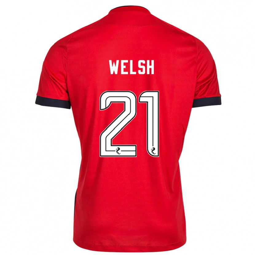 Danxen Criança Tom Welsh #21 Branco Vermelho Camisola Guarda-Redes 2025/26 Camisa Brasil