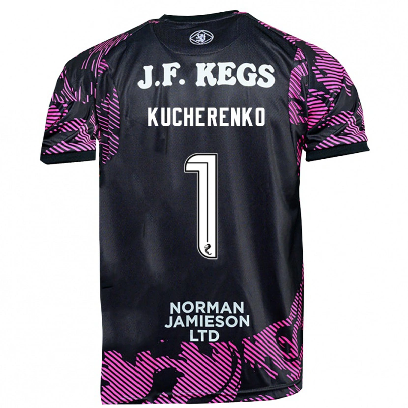 Danxen Criança Yevgeniy Kucherenko #1 Preto Rosa Camisola Guarda-Redes 2025/26 Camisa Brasil