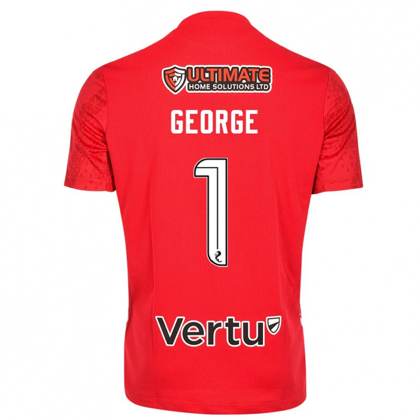 Danxen Criança Shamal George #1 Branco Vermelho Camisola Guarda-Redes 2025/26 Camisa Brasil