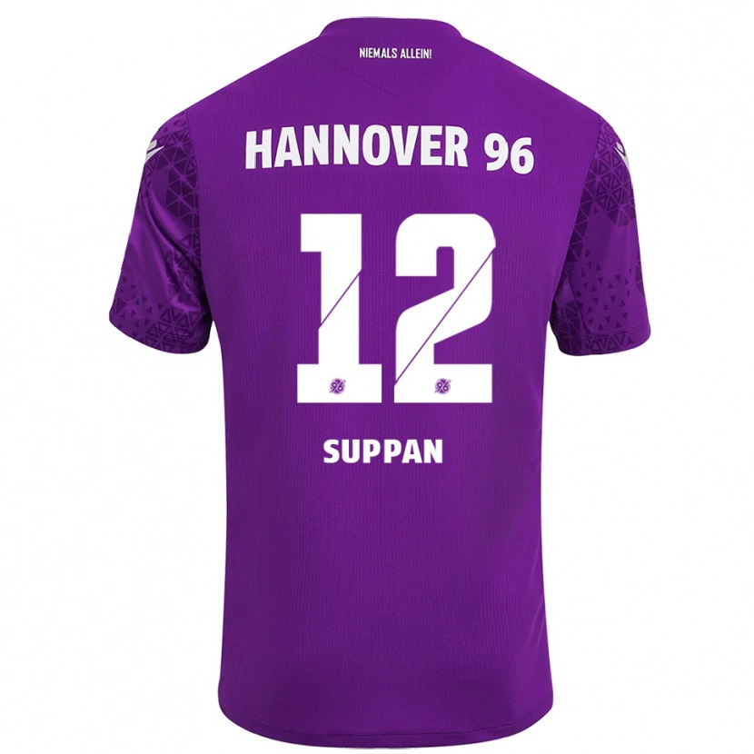 Danxen Criança Jannik Suppan #12 Roxo Branco Camisola Guarda-Redes 2025/26 Camisa Brasil