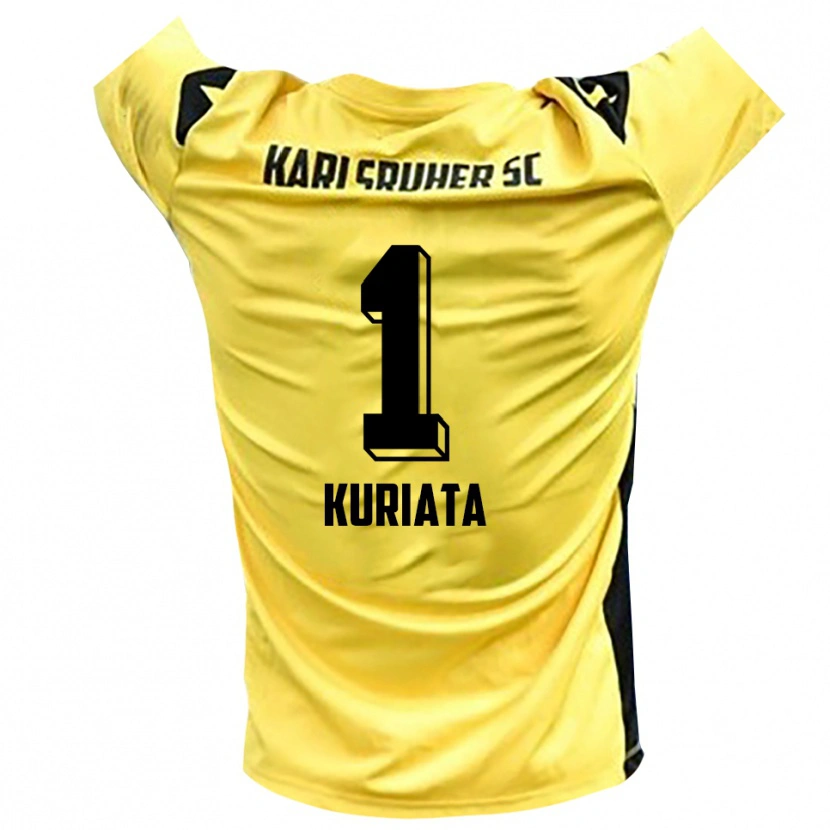 Danxen Criança Malik Kuriata #1 Amarelo Preto Camisola Guarda-Redes 2025/26 Camisa Brasil