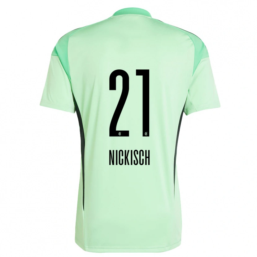 Danxen Criança Jonas Nickisch #21 Verde Claro Preto Camisola Guarda-Redes 2025/26 Camisa Brasil